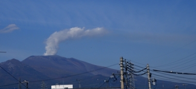 浅間山の噴煙