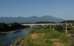 新幹線で渡る千曲川